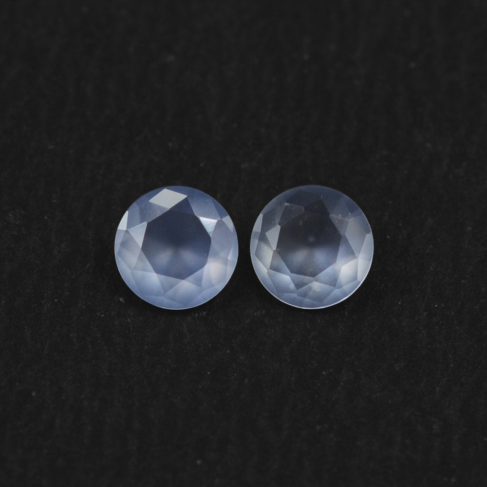 NATURAL BLUE CHALCEDONY SPECIAL CUT ROUND (AFRICAN) 3.50MM 0.10 Cts.