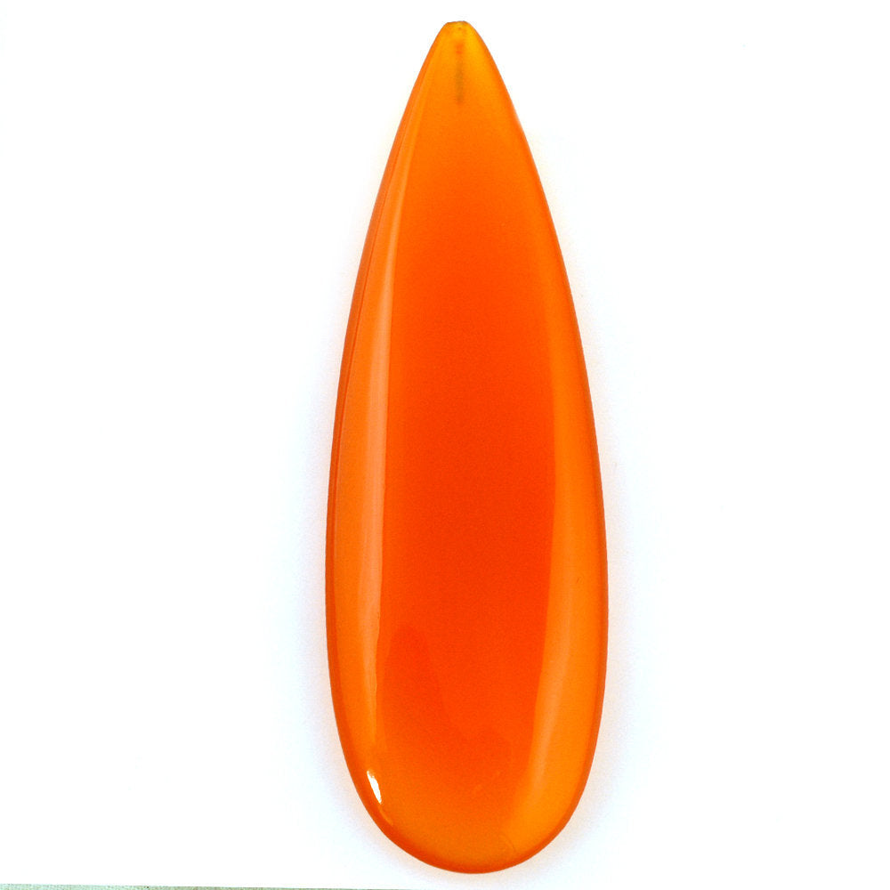 DYED PAPAYA CHALCEDONY LENTIL PEAR 49.50X16MM 29.08 Cts.