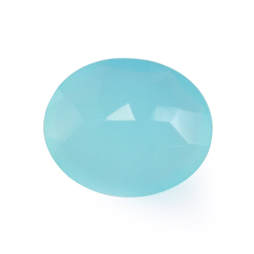 DYED PERU CHALCEDONY CUT OVAL 12X10MM 3.85 Cts.