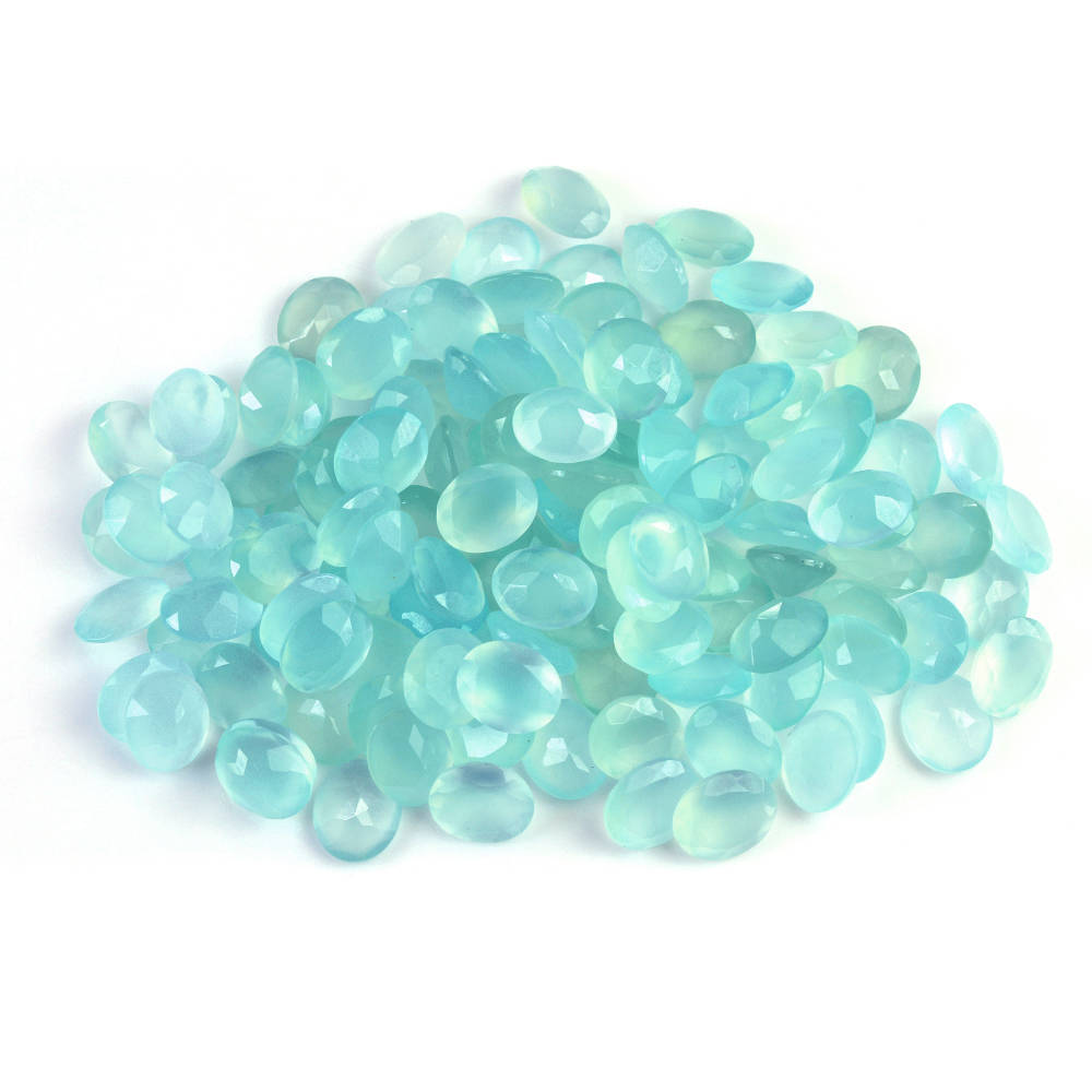 DYED PERU CHALCEDONY CUT OVAL 12X10MM 3.85 Cts.