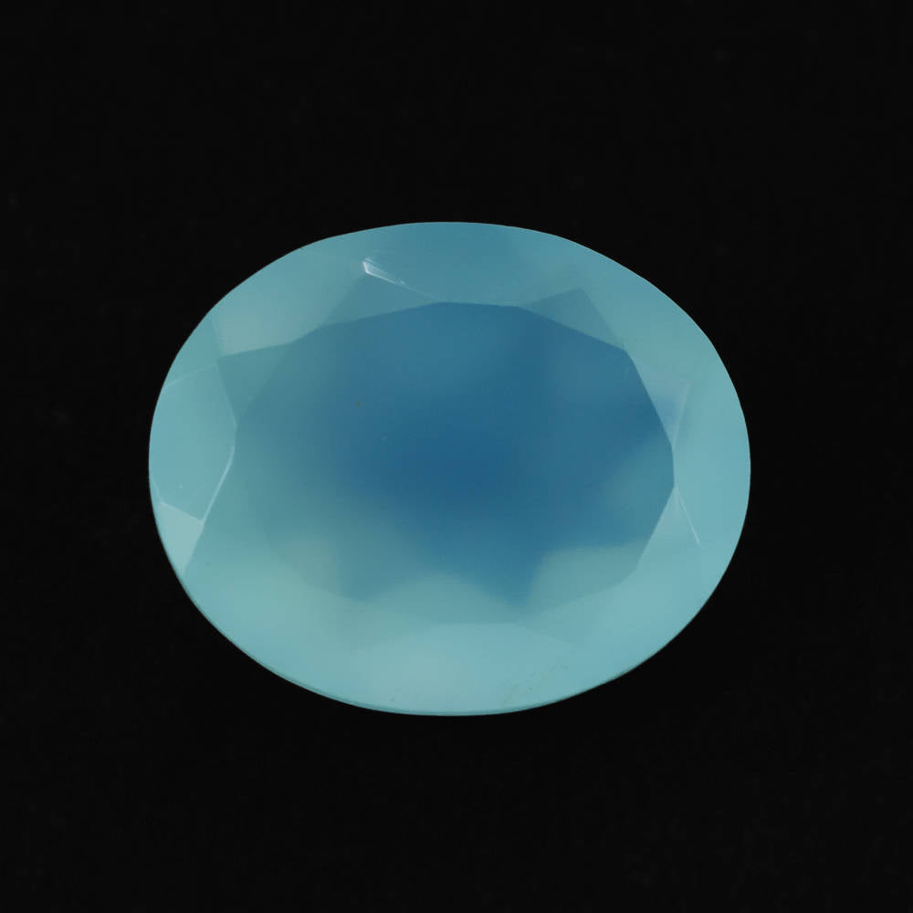 DYED PERU CHALCEDONY CUT OVAL 12X10MM 3.85 Cts.