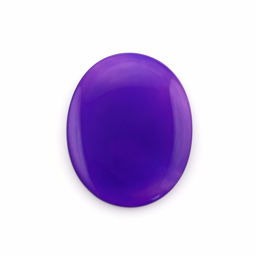 DYED PURPLE CHALCEDONY OVAL CAB (DYED)(FLAT) 22X17.50 MM 7.20 Cts.