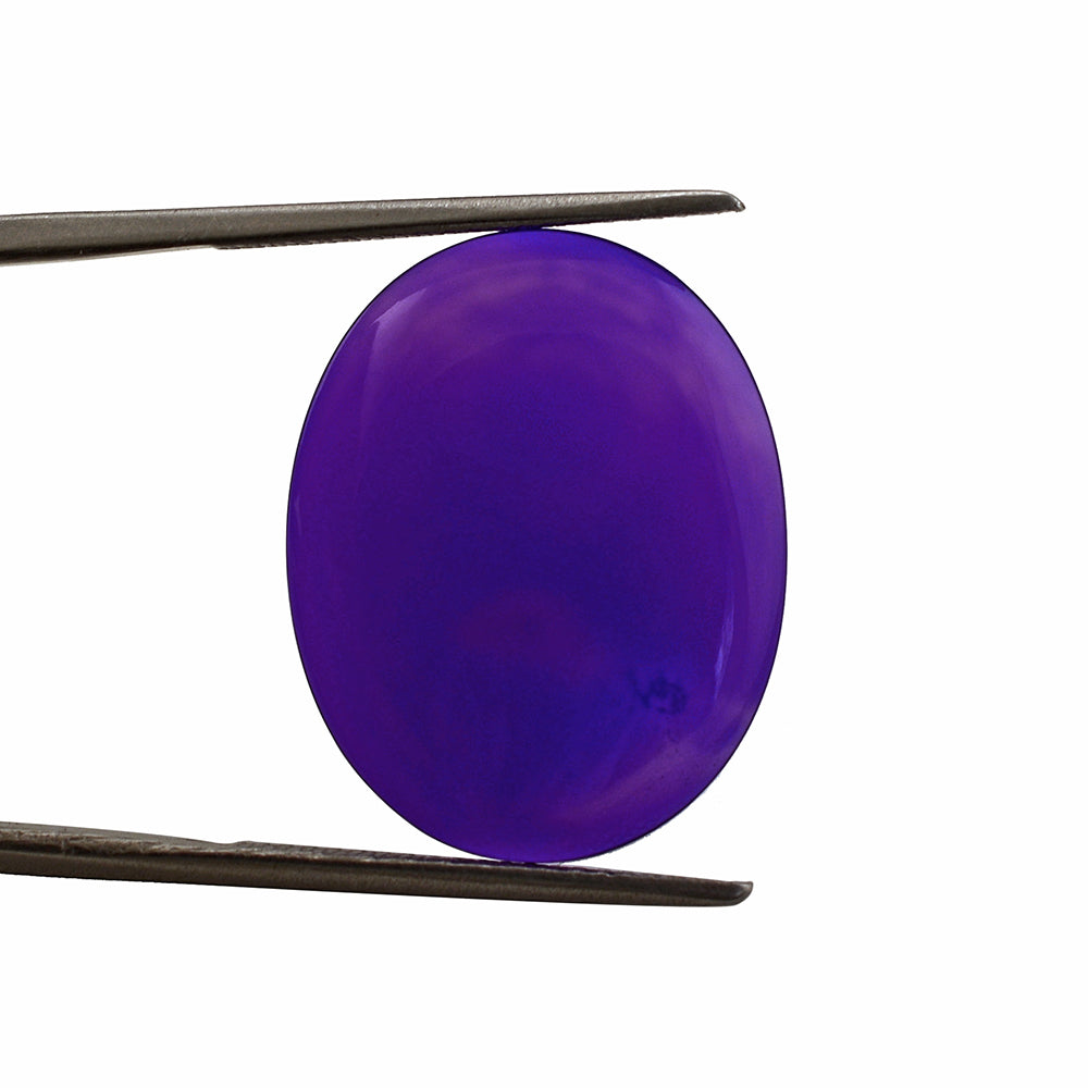 DYED PURPLE CHALCEDONY OVAL CAB (DYED)(FLAT) 22X17.50 MM 7.20 Cts.