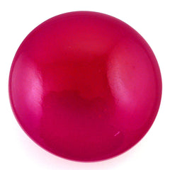 DYED RED FUCHSIA CHALCEDONY BUTTON ROUND CAB 15MM 13.20 Cts.