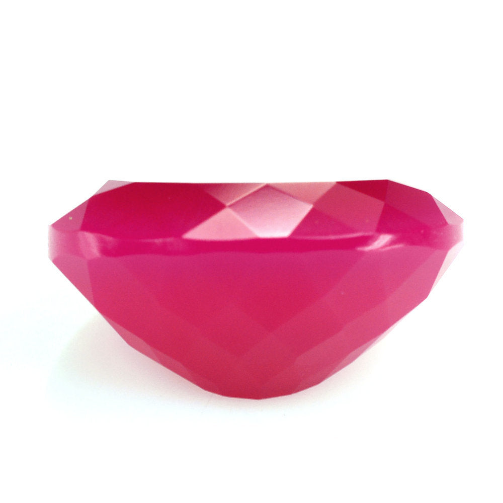 DYED RED FUCHSIA CHALCEDONY CUT OVAL 16X14MM 10.72 Cts.