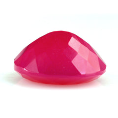 DYED RED FUCHSIA CHALCEDONY CUT OVAL 16X14MM 10.72 Cts.