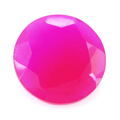 DYED RED FUCHSIA CHALCEDONY CUT ROUND 12MM 3.90 Cts.