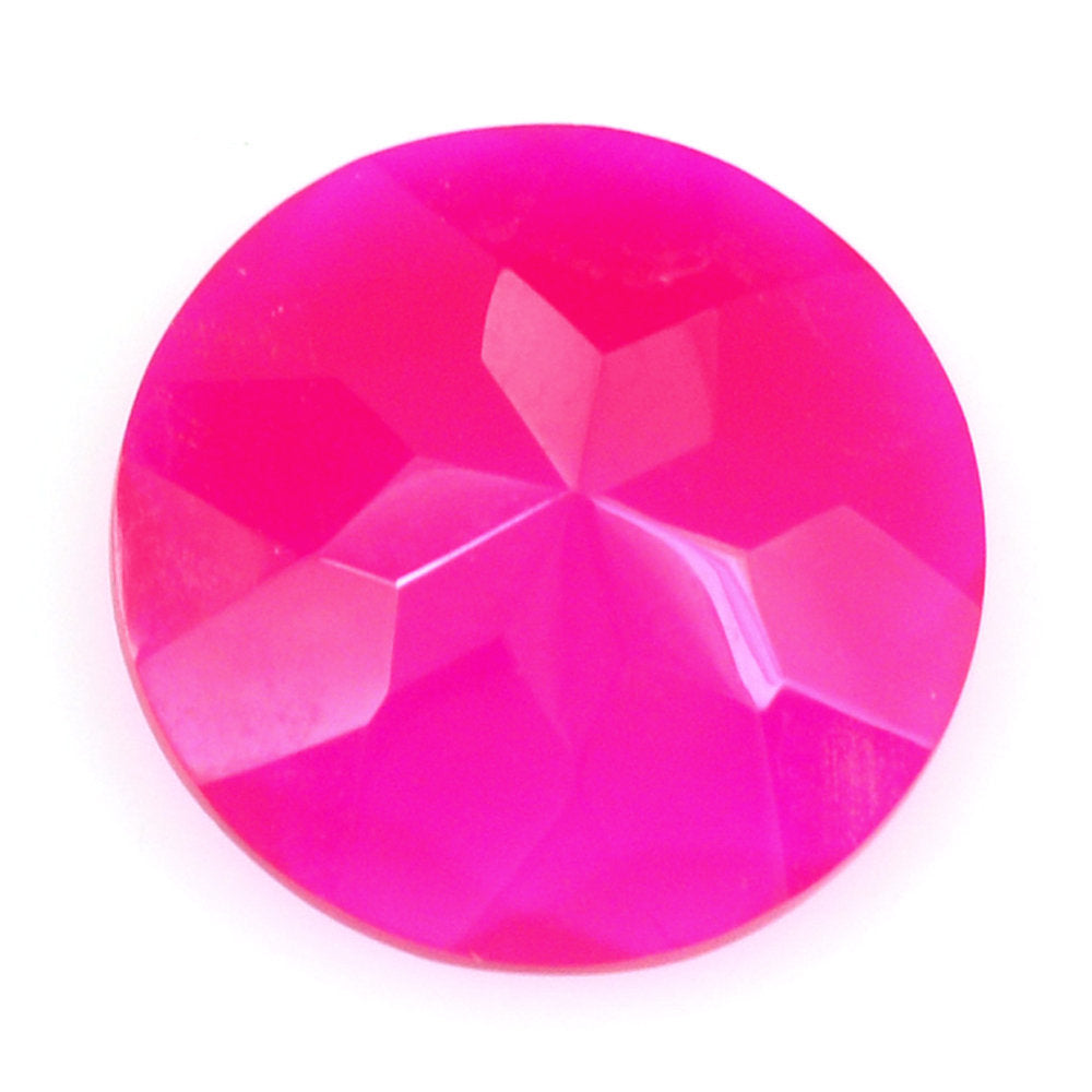 DYED RED FUCHSIA CHALCEDONY CUT ROUND 12MM 3.90 Cts.