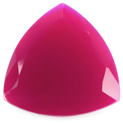 DYED RED FUCHSIA CHALCEDONY CUT TRILLION (ROSE CUT BACK) 18MM 8.27 Cts.