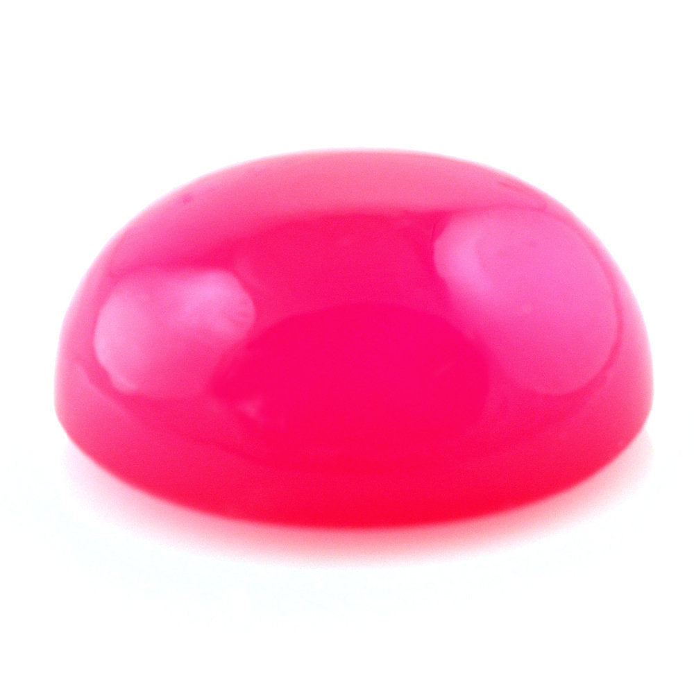 DYED RED FUCHSIA CHALCEDONY OVAL CAB 16X14MM 11.75 Cts.