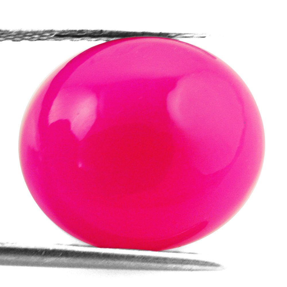 DYED RED FUCHSIA CHALCEDONY OVAL CAB 16X14MM 11.75 Cts.