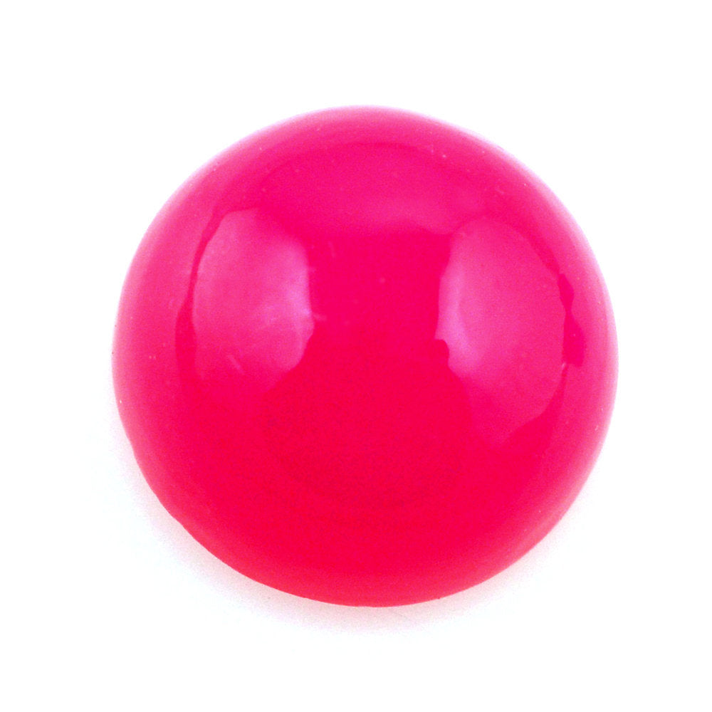 DYED RED FUCHSIA CHALCEDONY ROUND CAB 8MM 1.09 Cts.