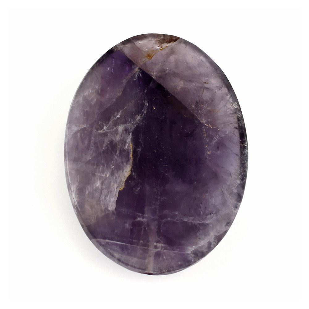 CAPE AMETHYST PLAIN OVAL CAB WITH (HALF DRILL) 37X30MM 58.97 Cts.