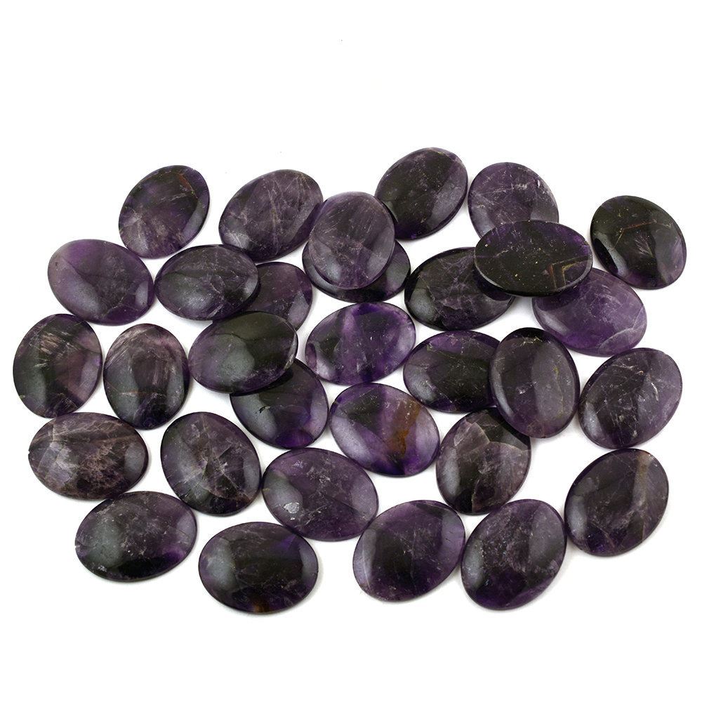 CAPE AMETHYST PLAIN OVAL CAB WITH (HALF DRILL) 37X30MM 58.97 Cts.