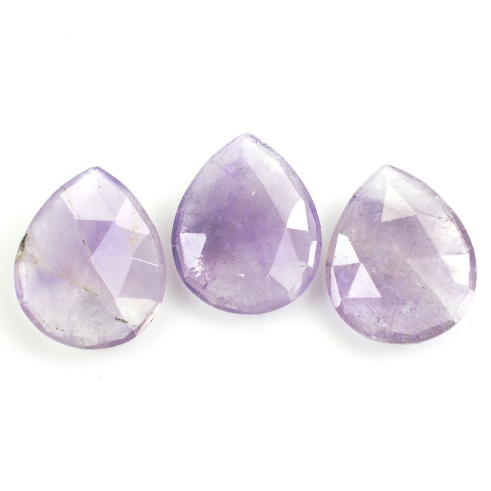 CAPE AMETHYST ROSE CUT BRIOLETTE PEAR 18X14.50MM 7.82 Cts.