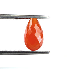 CARNELIAN FACETED DROPS (HALF DRILL 0.70MM) 10X6MM 2.47 Cts.