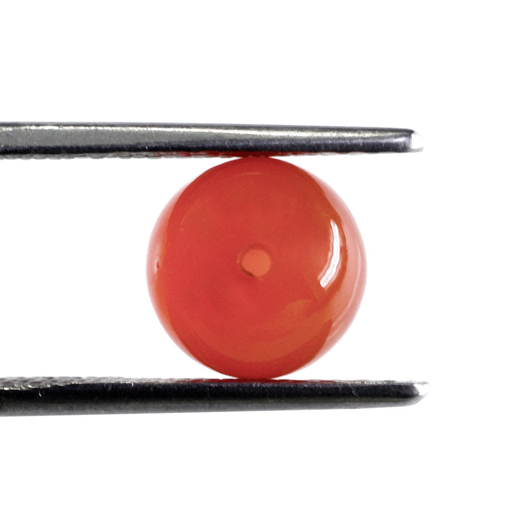 CARNELIAN PLAIN BALLS (HALF DRILL) 8.10MM 3.85 Cts.