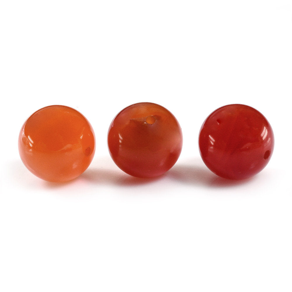 CARNELIAN PLAIN ROUND BALL (HALF DRILL) 12MM 11.73 Cts.