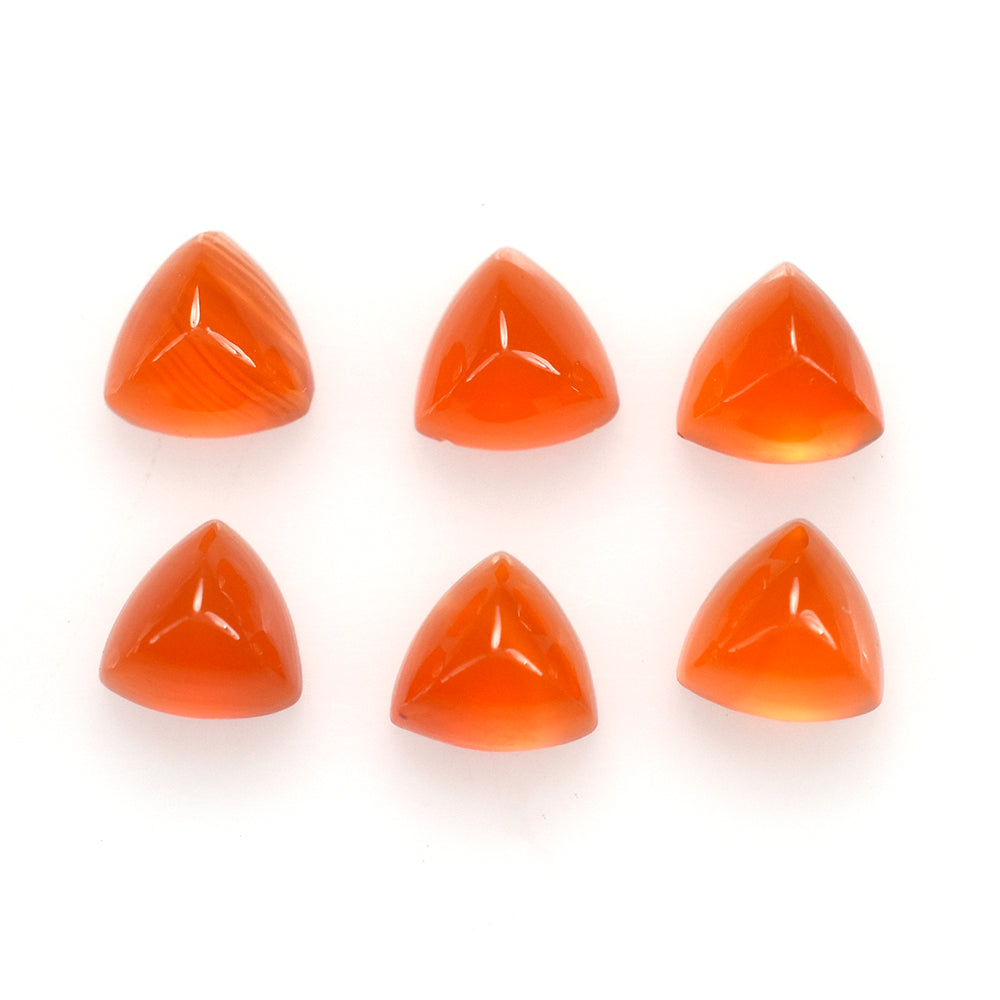 CARNELIAN SUGARLOAF TRILLION CAB (FLAT BOTTOM) 5MM (TH. 3.25-3.65MM) 0.55 Cts.