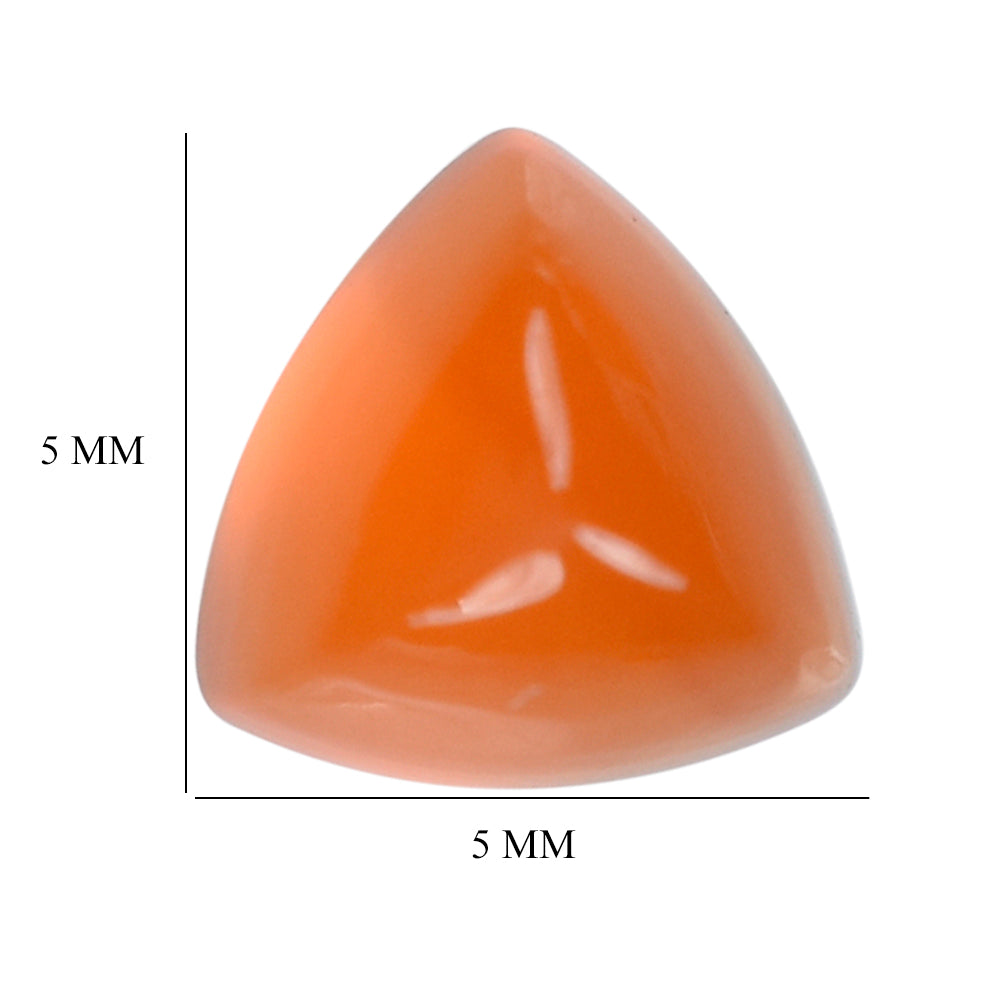 CARNELIAN SUGARLOAF TRILLION CAB (FLAT BOTTOM) 5MM (TH. 3.25-3.65MM) 0.55 Cts.