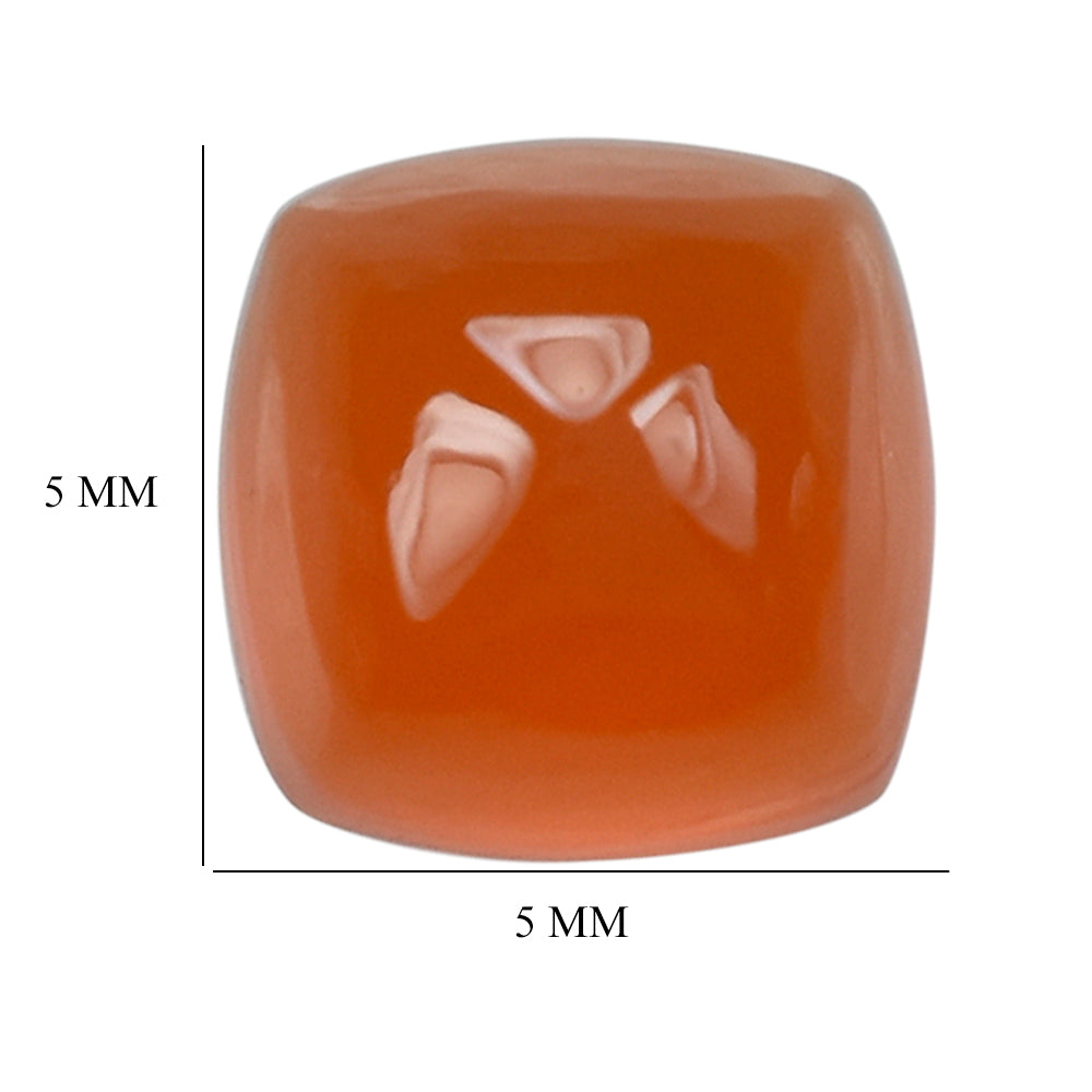 CARNELIAN SUGARLOAF CUSHION CAB (FLAT BOTTOM) 5MM (TH. 3.25-3.65MM) 0.75 Cts.