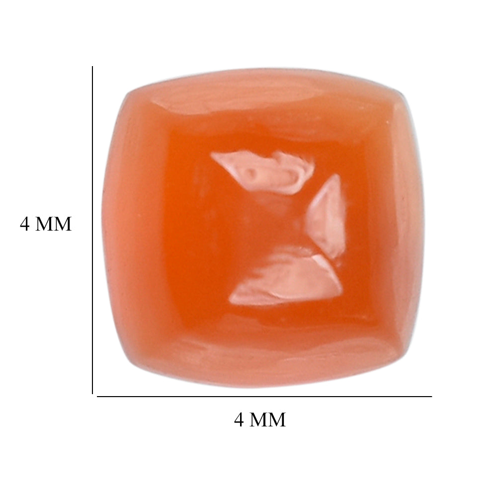 CARNELIAN SUGARLOAF CUSHION CAB (FLAT BOTTOM) 4MM (TH. 2.60-3.00MM) 0.40 Cts.