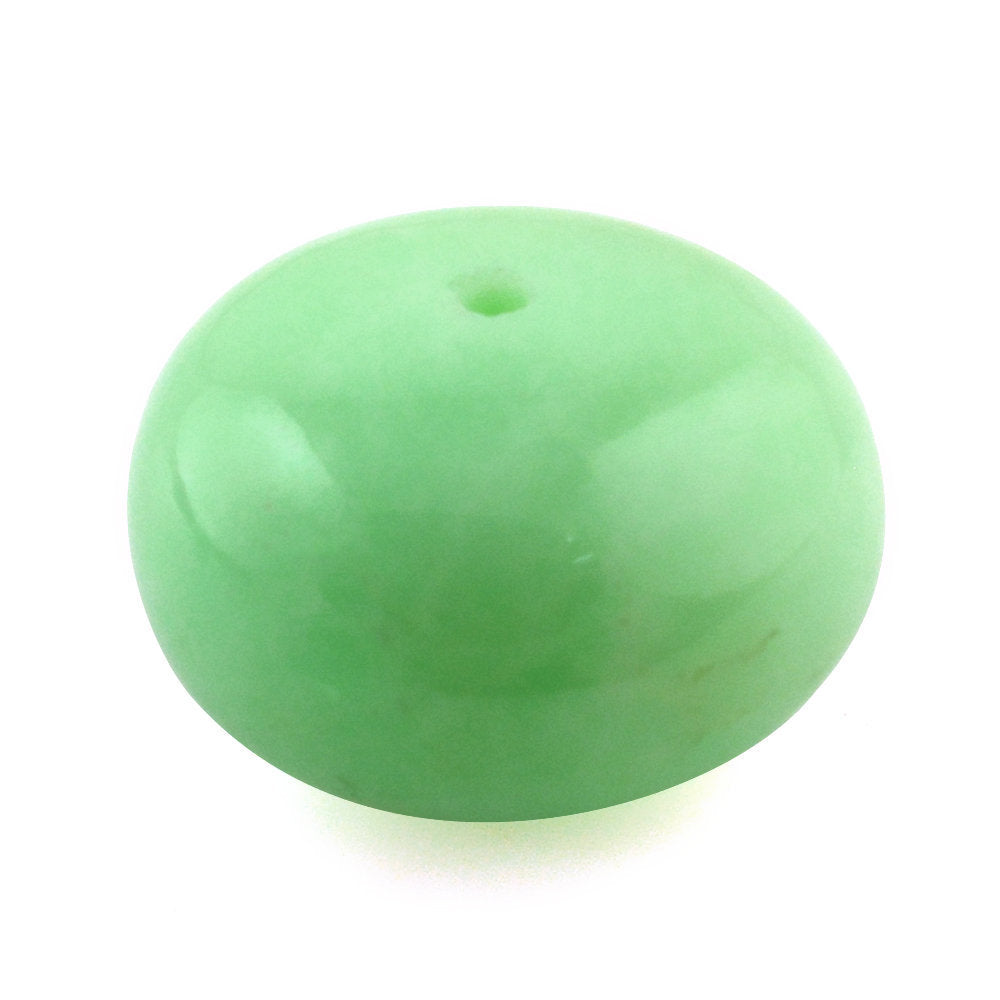 MINT CHRYSOPRASE PLAIN ROUNDEL BEADS (FULL DRILL 0.80MM) 13.50MM 12.13 Cts.