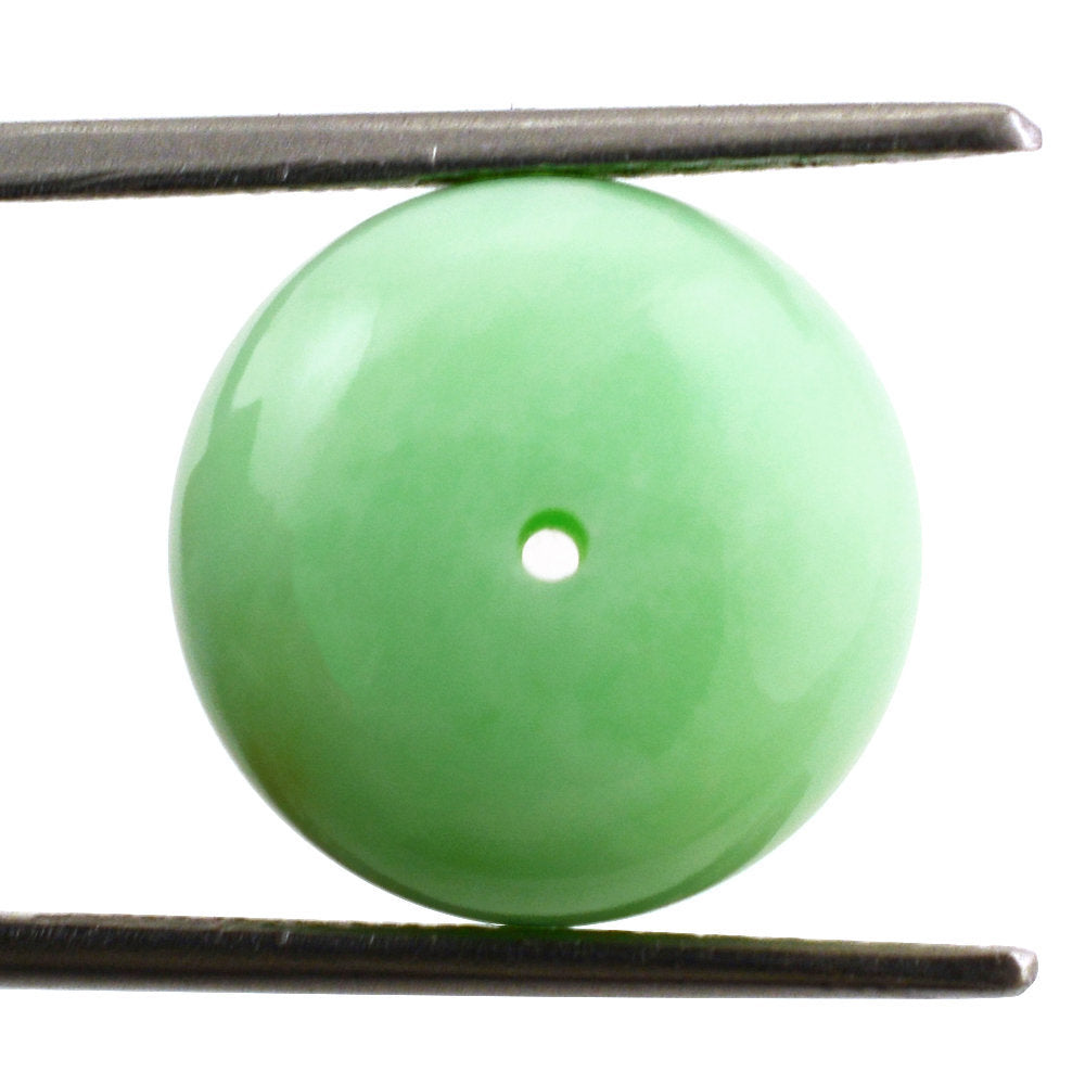 MINT CHRYSOPRASE PLAIN ROUNDEL BEADS (FULL DRILL 0.80MM) 13.50MM 12.13 Cts.