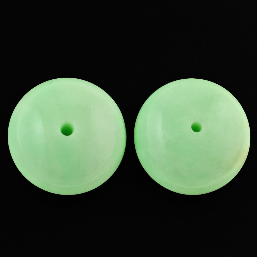 MINT CHRYSOPRASE PLAIN ROUNDEL BEADS (FULL DRILL 0.80MM) 13.50MM 12.13 Cts.