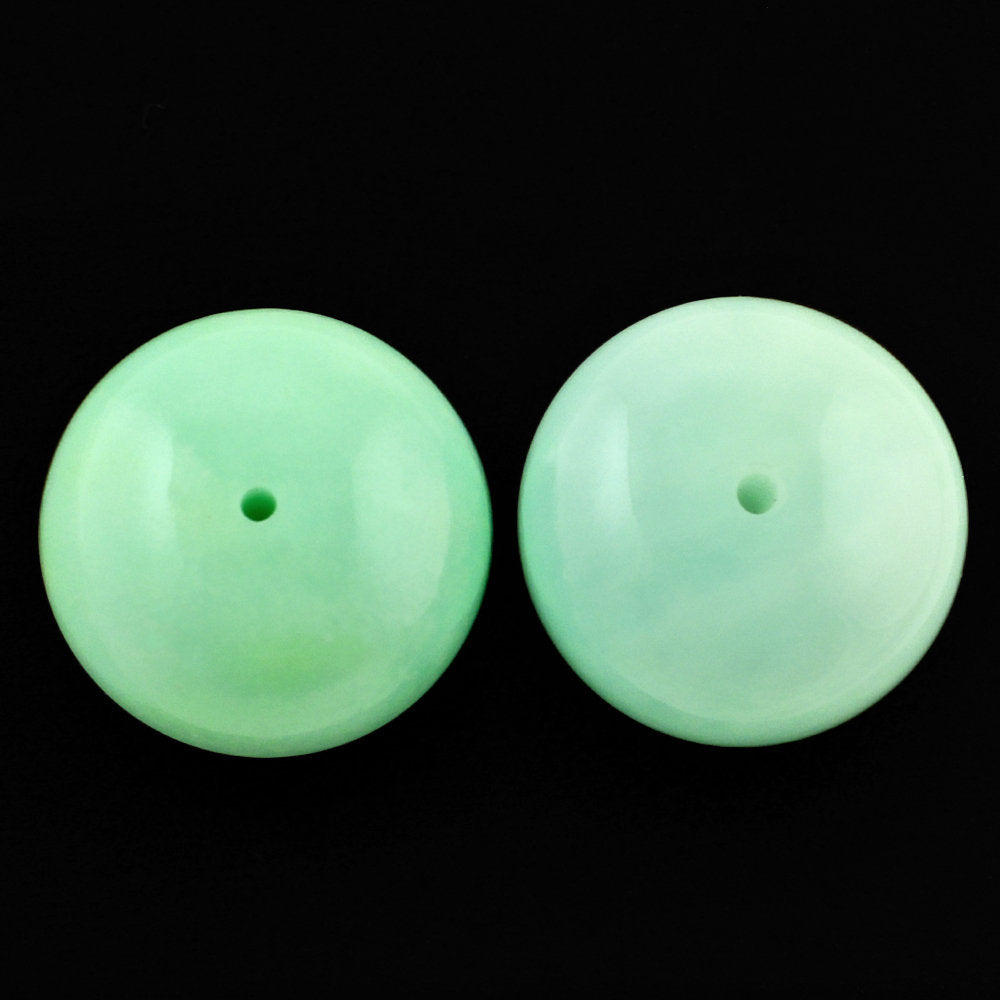 MINT CHRYSOPRASE PLAIN ROUNDEL BEADS (FULL DRILL 0.80MM) 13.50MM 12.48 Cts.