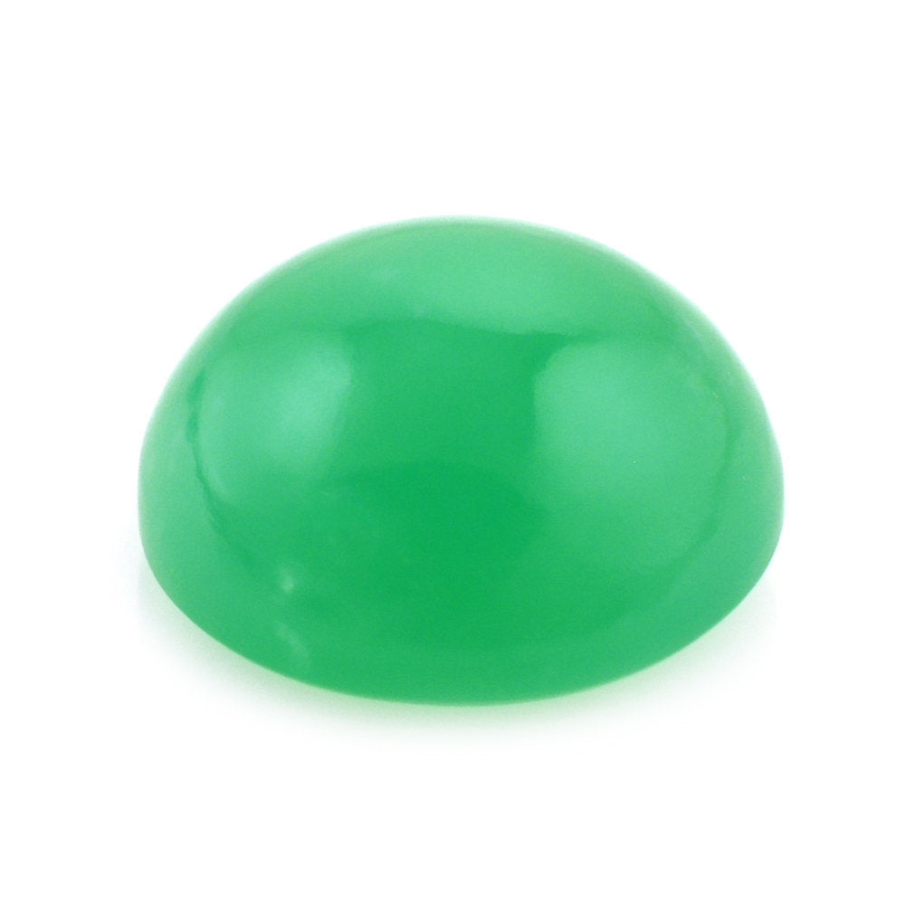 NATURAL CHRYSOPRASE ROUND CAB 12MM 6.78 Cts.