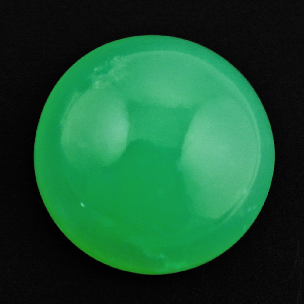 NATURAL CHRYSOPRASE ROUND CAB 12MM 6.78 Cts.