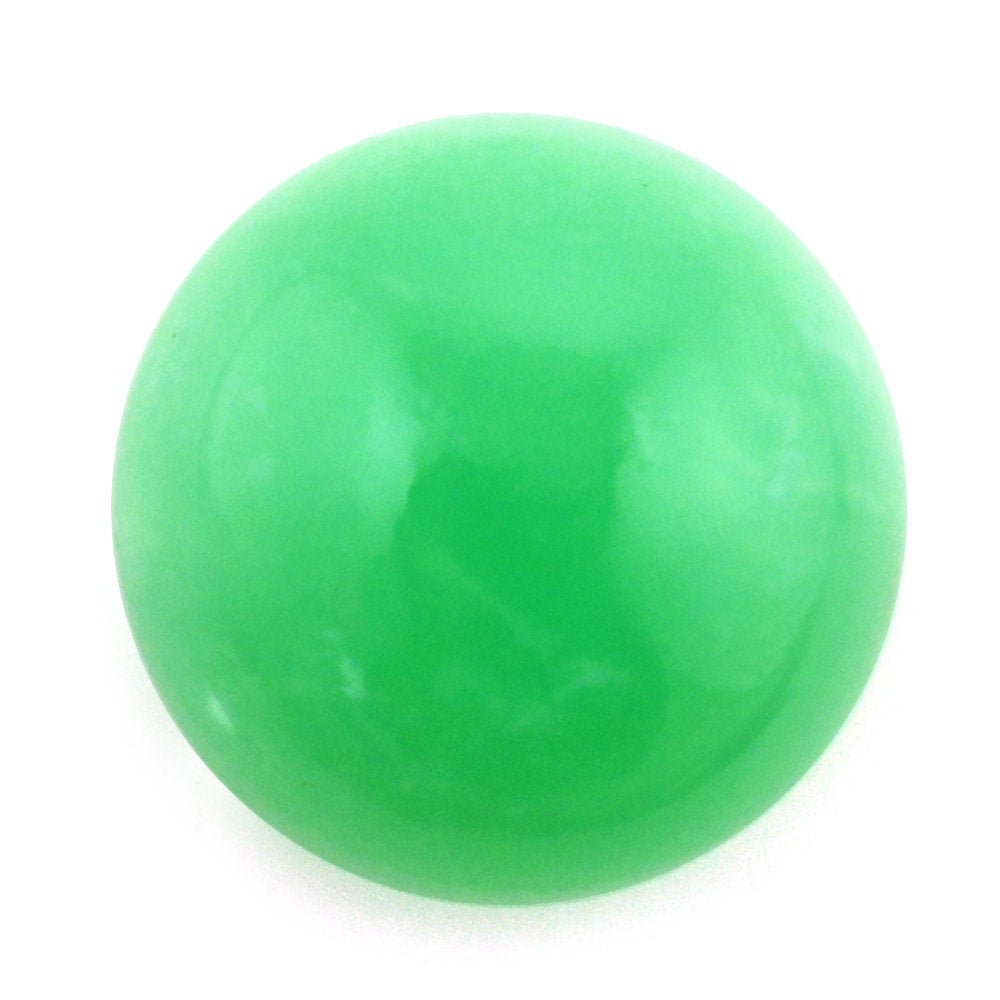 NATURAL CHRYSOPRASE ROUND CAB 12MM 6.72 Cts.