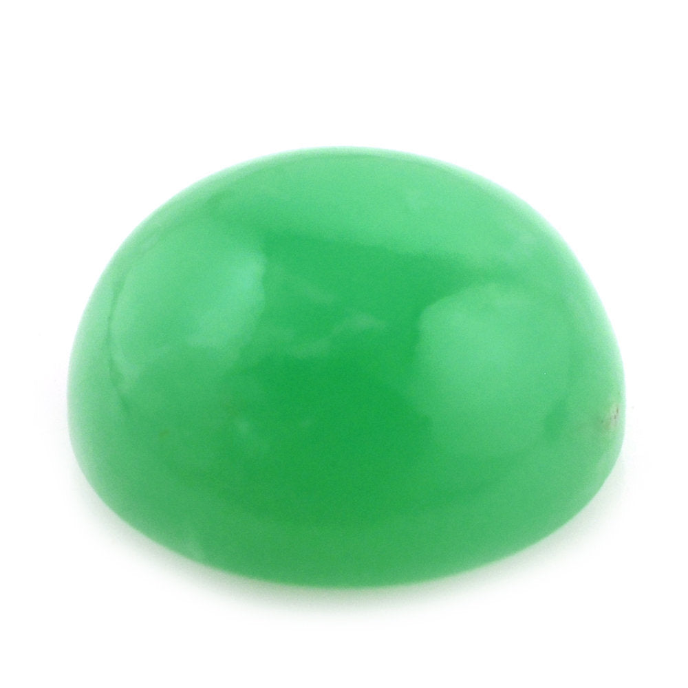 NATURAL CHRYSOPRASE ROUND CAB 12MM 6.72 Cts.