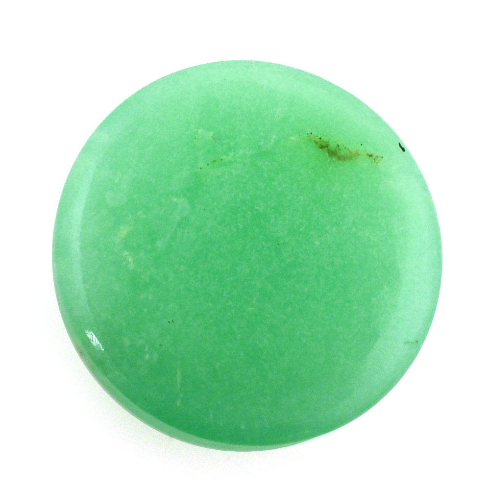 NATURAL CHRYSOPRASE ROUND CAB 12MM 6.72 Cts.