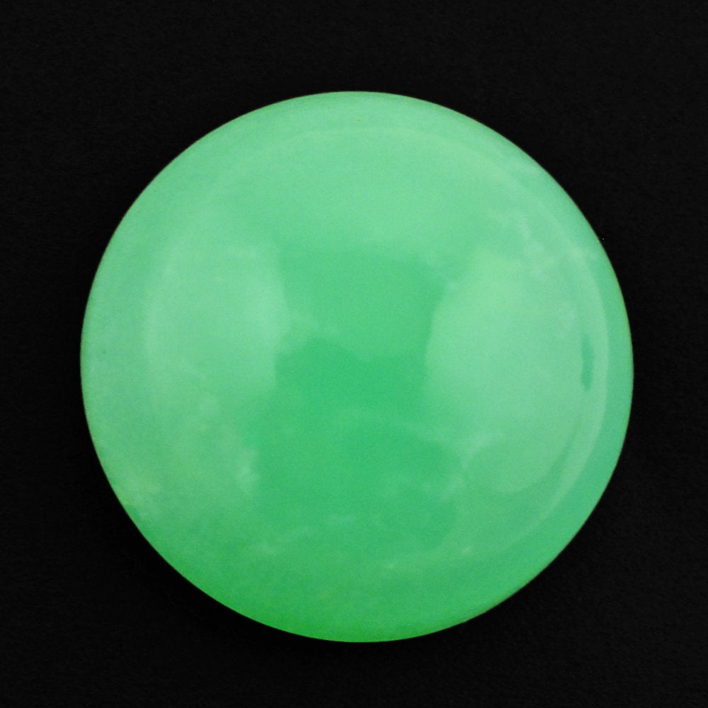 NATURAL CHRYSOPRASE ROUND CAB 12MM 6.72 Cts.