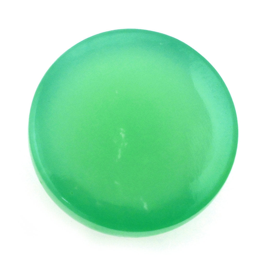 NATURAL CHRYSOPRASE ROUND CAB 12MM 6.67 Cts.