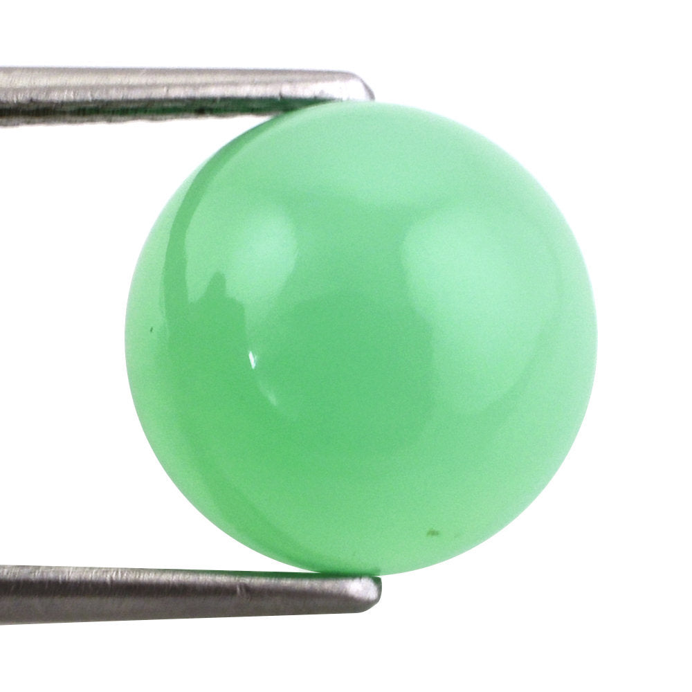 NATURAL CHRYSOPRASE ROUND CAB 12MM 6.67 Cts.