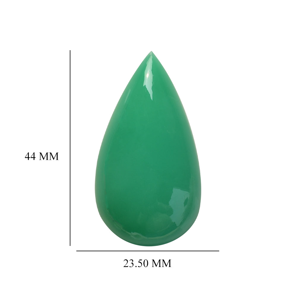 CHRYSOPRASE PLAIN PEAR CAB (DARK/OPAQUE) 44.00X23.50 MM 71.65 Cts.