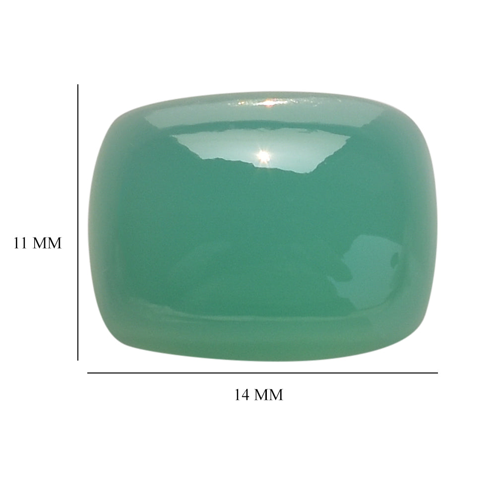 CHRYSOPRASE PLAIN CUSHION CAB (DARK/OPAQUE) 14.00X11.00 MM 8.55 Cts.