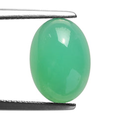 CHRYSOPRASE PLAIN OVAL CAB (DARK/OPAQUE) 14.00X10.00 MM 6.50 Cts.