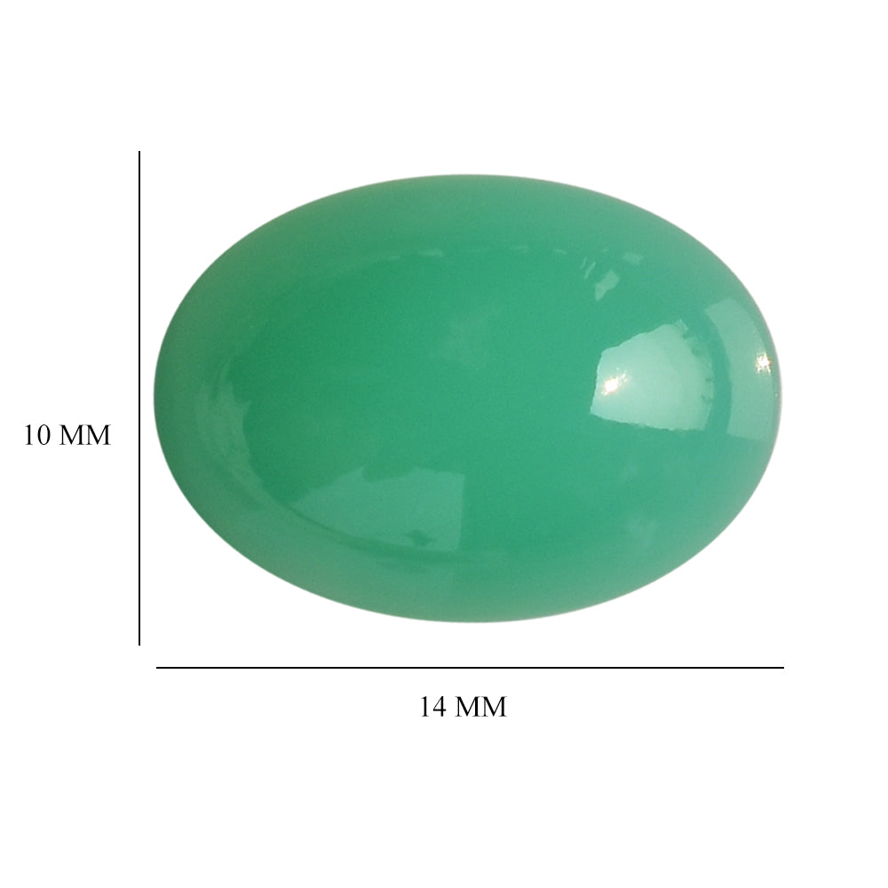 CHRYSOPRASE PLAIN OVAL CAB (DARK/OPAQUE) 14.00X10.00 MM 6.50 Cts.