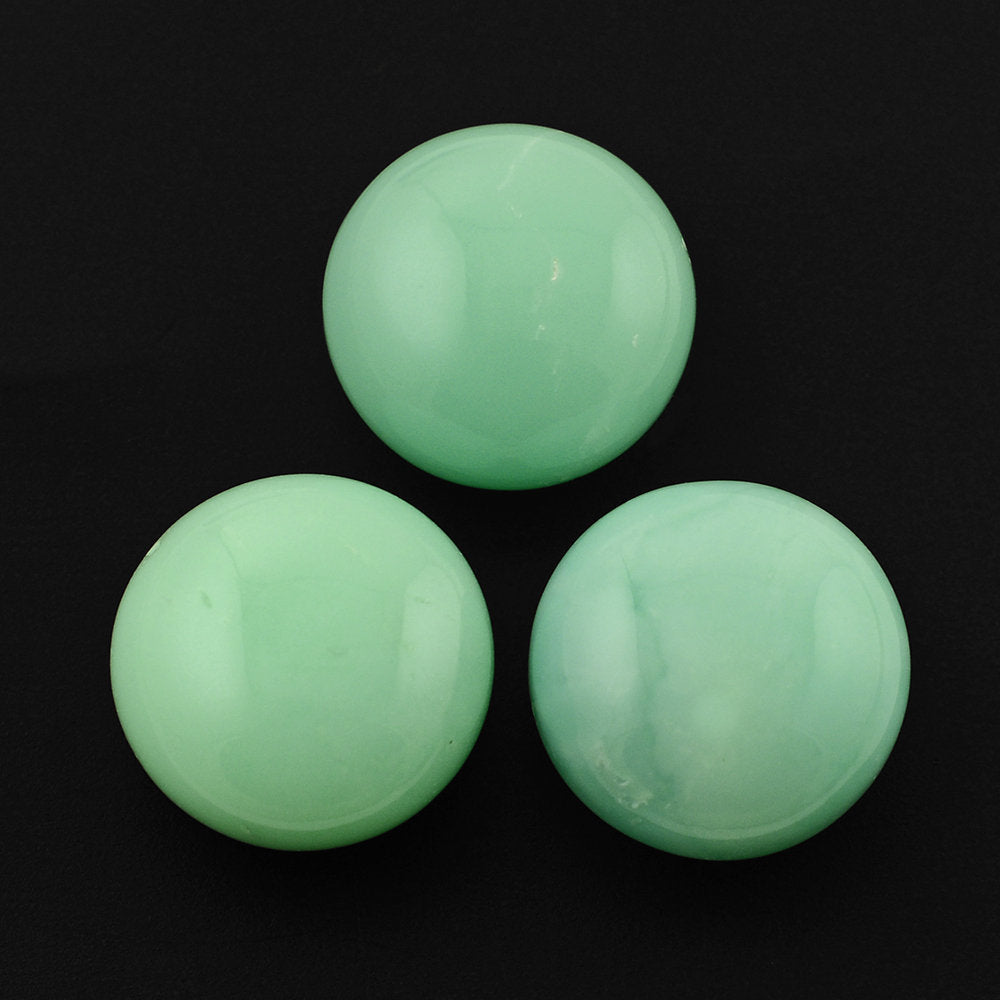 NATURAL MINT CHRYSOPRASE PLAIN ROUNDEL BEADS 13.50MM 11.41 Cts.