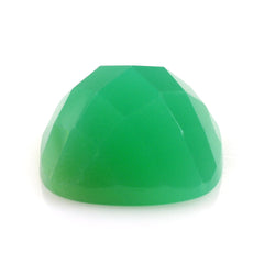 DYED CHRYSOPRASE CHALCEDONY CHECKER CUSHION CAB 14MM 10.80 Cts.