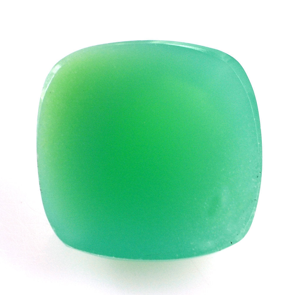 DYED CHRYSOPRASE CHALCEDONY CHECKER CUSHION CAB 14MM 10.80 Cts.