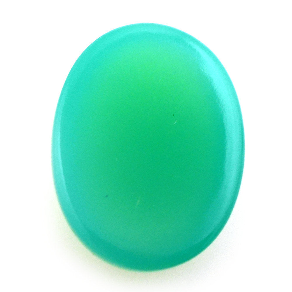 DYED CHRYSOPRASE CHALCEDONY OVAL CAB 20X15MM 18.43 Cts.