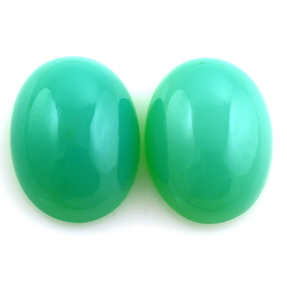 DYED CHRYSOPRASE CHALCEDONY OVAL CAB 20X15MM 18.43 Cts.
