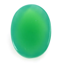 DYED CHRYSOPRASE CHALCEDONY CHECKER OVAL CAB 18X13MM 10.60 Cts.