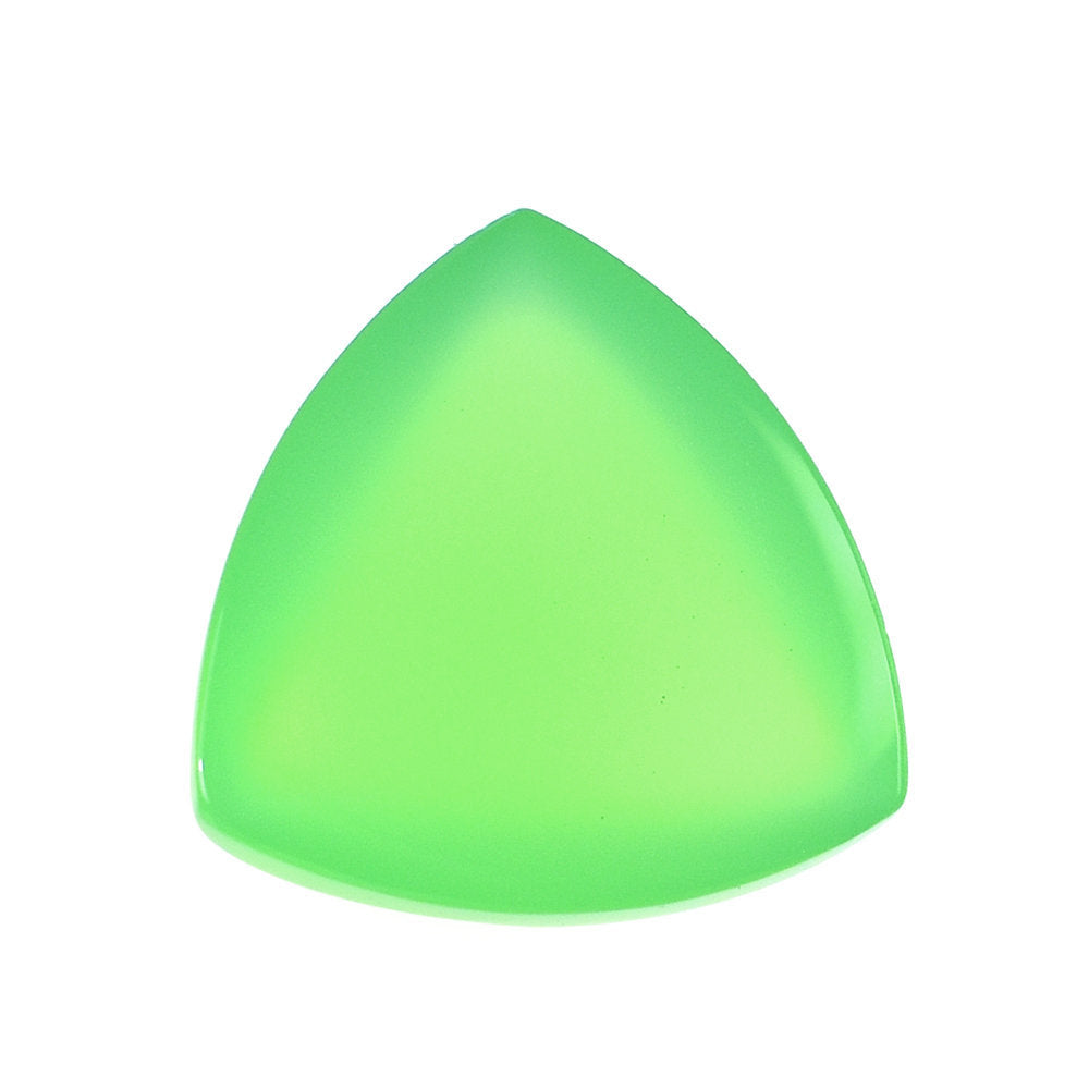 DYED MINT GREEN CHALCEDONY PLAIN TRILLION CAB 12X12MM 6.15 Cts.