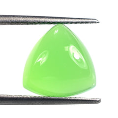 DYED MINT GREEN CHALCEDONY PLAIN TRILLION CAB 12X12MM 6.15 Cts.